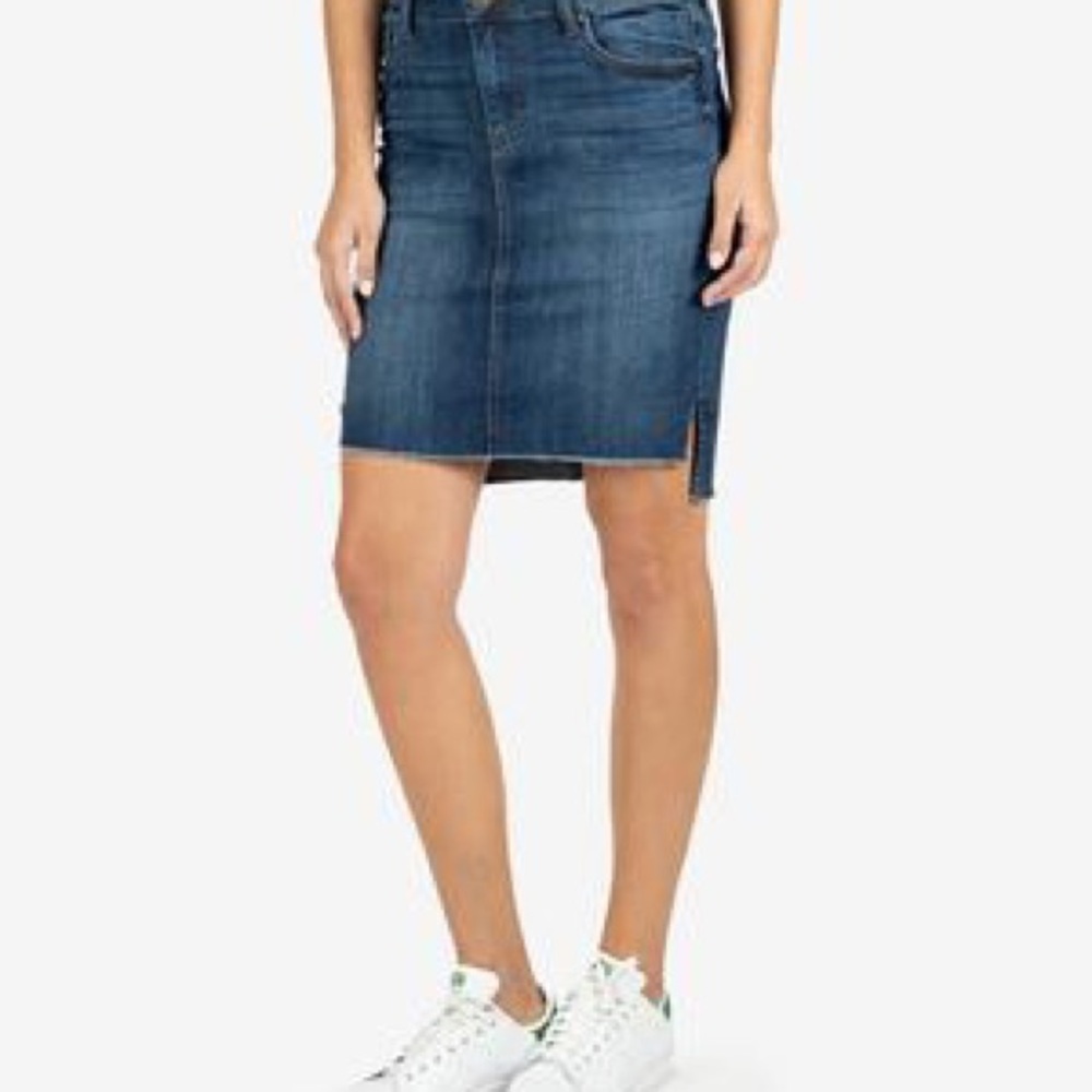 KUT From the Kloth Denim Hi-Low Skirt
